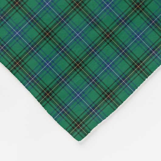 Henderson Clan Bright Green und Blue Tartan Fleecedecke (Ecke)
