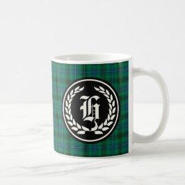 Henderson Clan Green und Blue Tartan Monogram Kaffeetasse