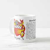 Henderson-Familien-Wappen Tasse (Vorderseite Links)
