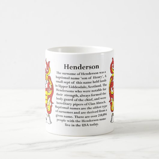 Henderson-Familien-Wappen Tasse (Mittel)