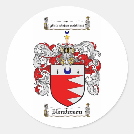 HENDERSON-FAMILIENWAPPEN - HENDERSON-Wappenhut Runder Aufkleber (Vorderseite)