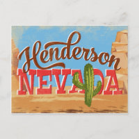Henderson Nevada Cartoon Desert Vintage Travel