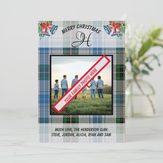 Henderson Scottish Clan Tartan Foto Weihnachten (Stehend Vorderseite)