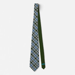 Henderson Scottish Clan Tartan Solid Green Initial Krawatte