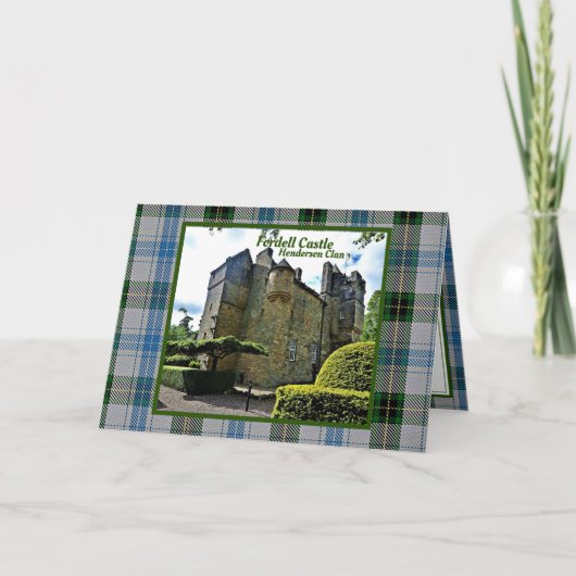 Henderson Tartan Fordell Castle Foto Karte (Vorderseite)
