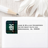 Henderson Tartan Kariert Monogram Address Labels (Insitu)