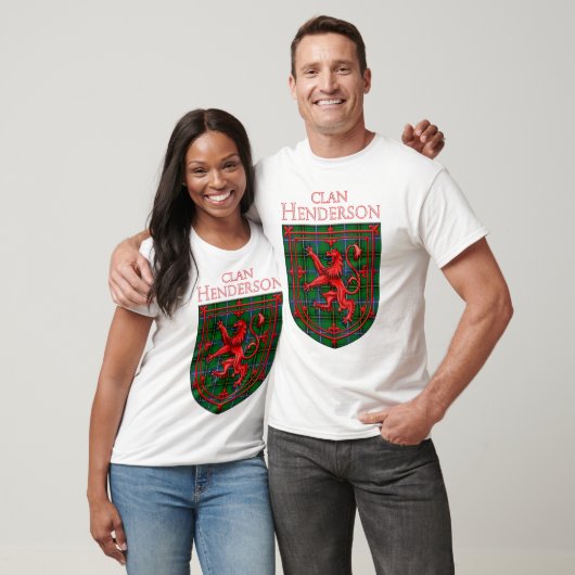 Henderson Tartan Scottish Kariert Lion Rampant T-Shirt (Unisex)
