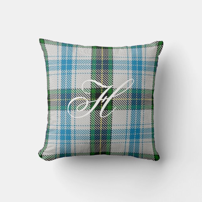 Hendersontartan-Monogramm-Kissen Kissen (Vorderseite)