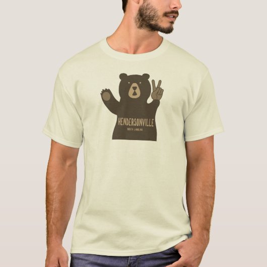 Hendersonville North Carolina Peace Bear T-Shirt (Vorderseite)