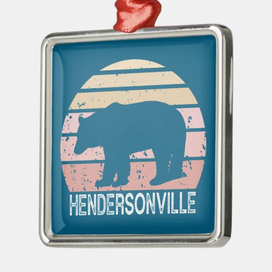 Hendersonville North Carolina Retro Bear Ornament Aus Metall (Links)
