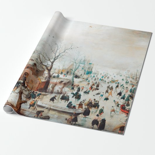 Hendrick Avercamp Winterlandschaft mit Eis Skater Geschenkpapier (Ungerollt)