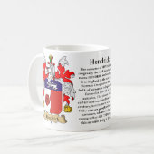 Hendrick, der Ursprung, die Bedeutung und das Kaffeetasse (Vorderseite Links)
