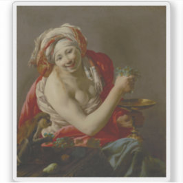 Hendrick ter Brugghen - Bacchante with a Ape Aufkleber