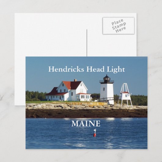 Hendricks Head Light, Maine Postcard Postkarte (Vorne/Hinten)