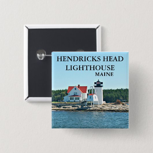 Hendricks Head Lighthouse, Maine Button (Vorne & Hinten)