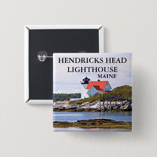 Hendricks Head Lighthouse, Maine Button (Vorne & Hinten)