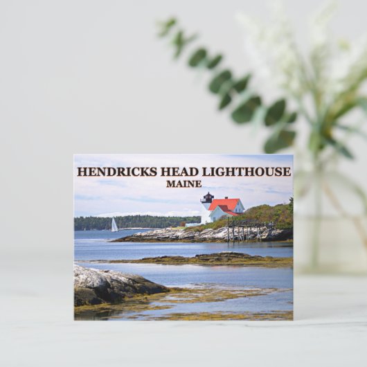 Hendricks Head Lighthouse, Maine Postcard Postkarte (Stehend Vorderseite)
