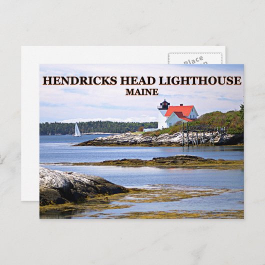 Hendricks Head Lighthouse, Maine Postcard Postkarte (Vorne/Hinten)