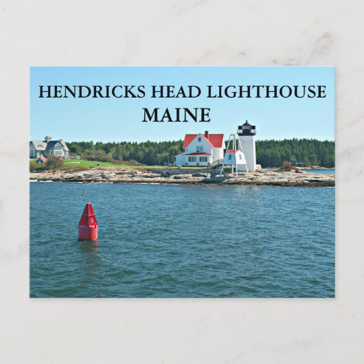 Hendricks Head Lighthouse, Maine Postcard Postkarte (Vorderseite)