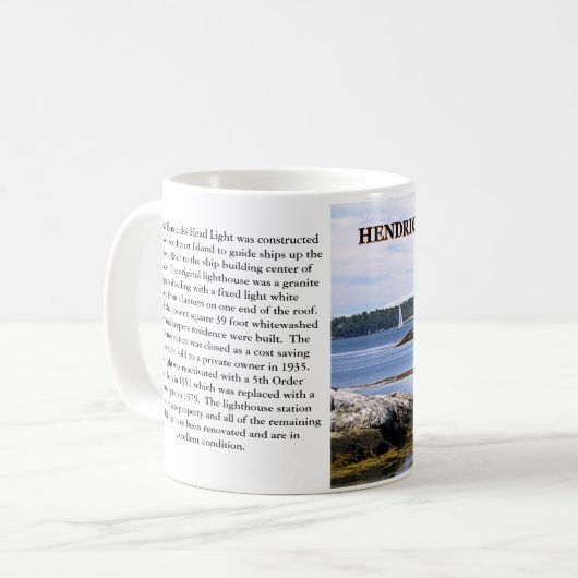 Hendricks Head Lighthouse, Maine Tasse (Vorderseite Links)