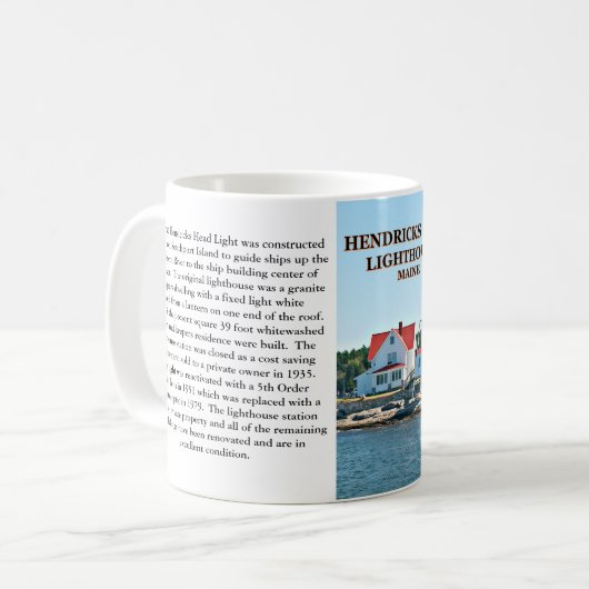 Hendricks Head Lighthouse, Maine Tasse (Vorderseite Links)