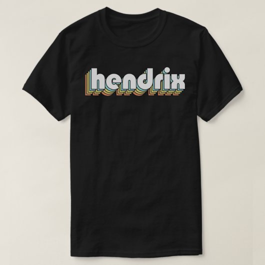 Hendrix Retro Rainbow Typografie Faded Style T-Shirt (Design vorne)
