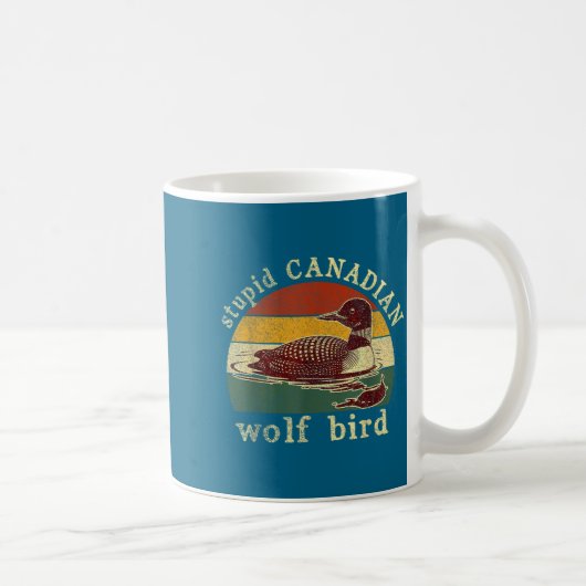 Hengst Kanadischer Wolf Lustiger Loon Vogel Loons Kaffeetasse (Rechts)