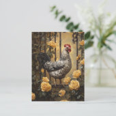 Hengst mit Ölgemälde aus Gelb-Rosen Postkarte (Stehend Vorderseite)