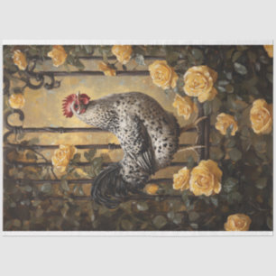 Hengst mit Ölgemälde aus Gelb-Rosen Seidenpapier