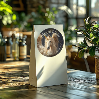 Hengst mit Pegasus Flügeln und Einhorn Runder Aufkleber