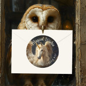 Hengst mit Pegasus Flügeln und Einhorn Runder Aufkleber