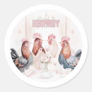 Hengstparty Design Mädchenhaft Rosa Hennen Jungg Runder Aufkleber