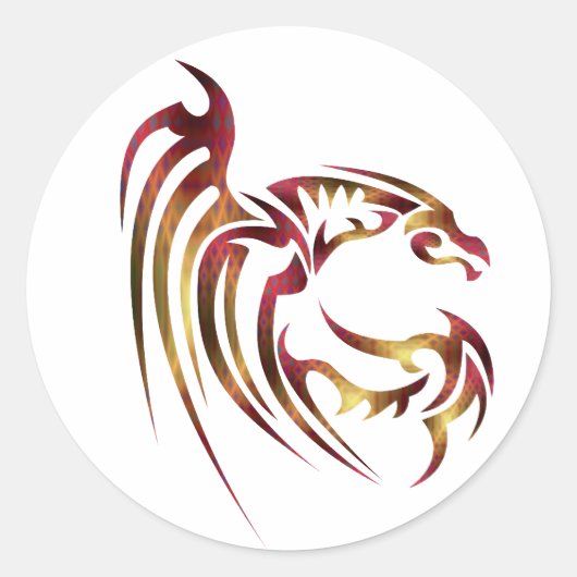 Henham der Metallische Rot- und Golddrache Runder Aufkleber (Vorderseite)