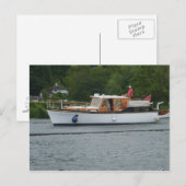 Henley an der Themse, klassisches Motorboot an der Postkarte (Vorne/Hinten)