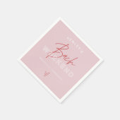 HENLEY Modern Pink Red Retro Bachelorette Serviette (Ecke)