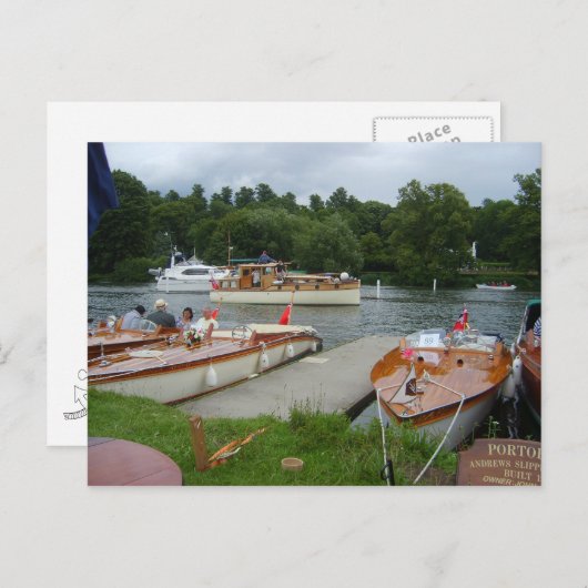 Henley on Thames, Classic Motorboote Postkarte (Vorne/Hinten)