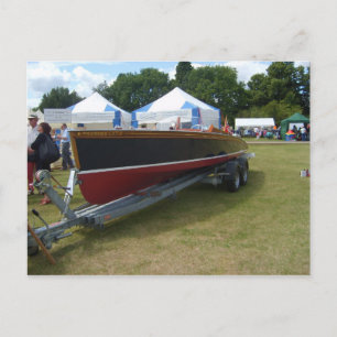 Henley on Thames, klassisches Motorboot auf Ausste Postkarte