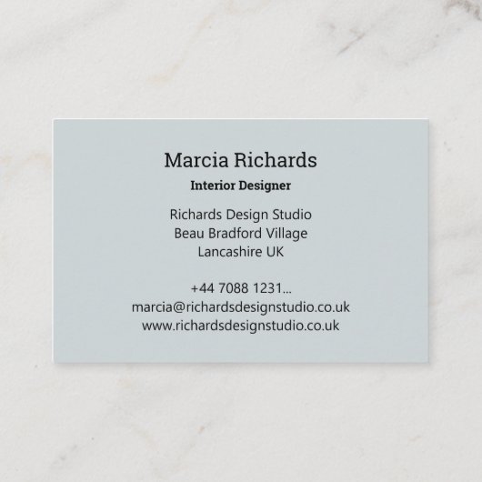 Henley Pattern Blue Business Card Visitenkarte (Rückseite)