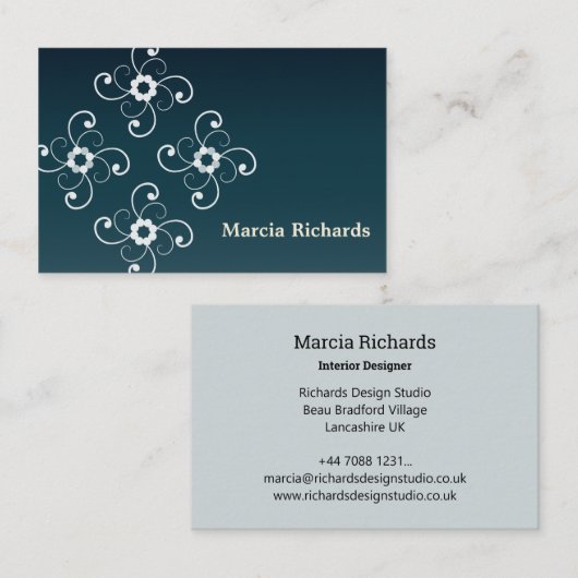 Henley Pattern Blue Business Card Visitenkarte (Vorne/Hinten)