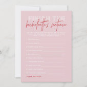 HENLEY Pink Red Finish the Bachelorette-Satz Einladung (Vorderseite)