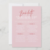 HENLEY Pink und Red Bachelorette Drink Wenn Game Einladung (Vorderseite)
