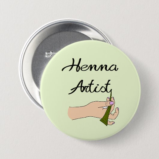 Henna Artist mit Henna Cone Button (Vorne & Hinten)