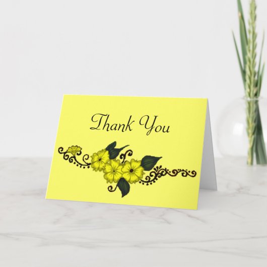 Henna-Blume (Gelb) Dankeskarte (Vorderseite)
