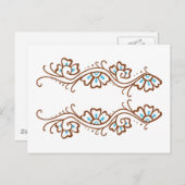 Henna-Blume Postkarte (Vorne/Hinten)