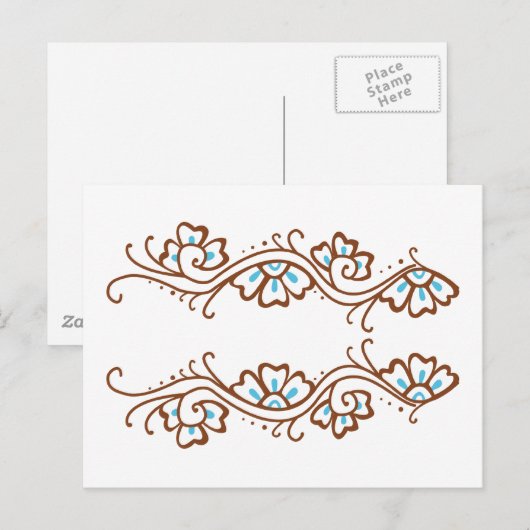 Henna-Blume Postkarte (Vorne/Hinten)