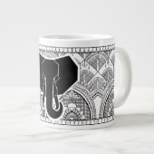 Henna-Elefant Jumbo-Tasse (Vorderseite Rechts)