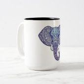 Henna Elephant Art Design Zweifarbige Tasse (Vorderseite Links)