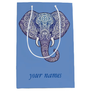 Henna Elephant Art Mittlere Geschenktüte