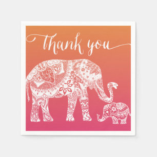 Henna Elephant Baby Shower - Indische Inspiration Serviette