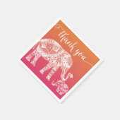 Henna Elephant Baby Shower - Indische Inspiration Serviette (Ecke)